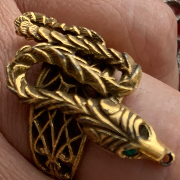 Vintage Snake Brass Adjustable Ring - Picture 1 of 6
